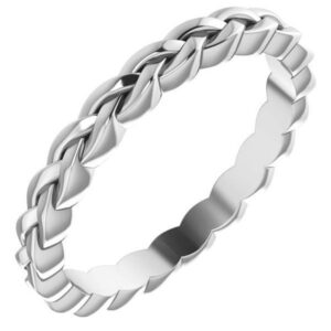 Women's 14K White Gold Woven Band Ring