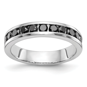 Women's 3/4 Carat Black Diamond Band in 14K White Gold