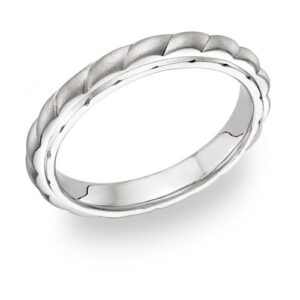 Women's Design Brushed Wedding Band Ring