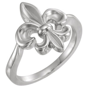 Women's Fleur-de-Lis Ring in 14K White Gold