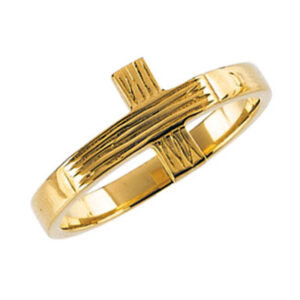 Women's Rustic Cross Ring in 14K Yellow Gold