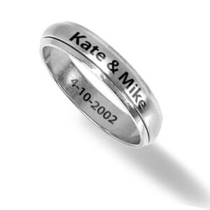 Women's Stainless Steel 6mm Custom Engraved Spinner Ring