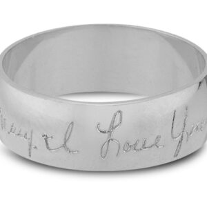 Your Handwritten Wedding Band Ring, 14K White Gold