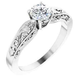 conflict free GIA certified 1/2 carat diamond paisley engagement ring