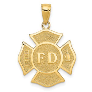 firefighter maltese cross pendant 14k gold