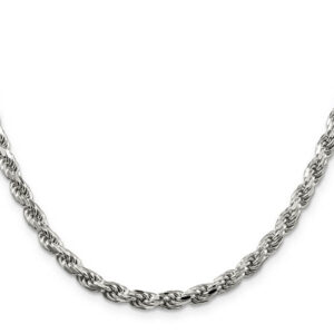 italian 5mm sterling silver rope chain necklace