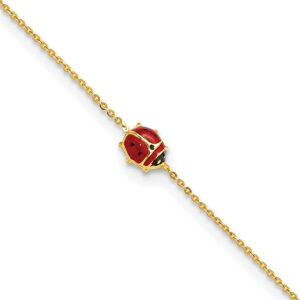 italian adjustable ladybug bracelet 14k gold