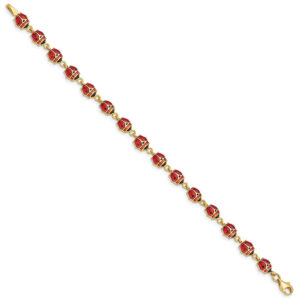 ladybug bracelet 14k gold