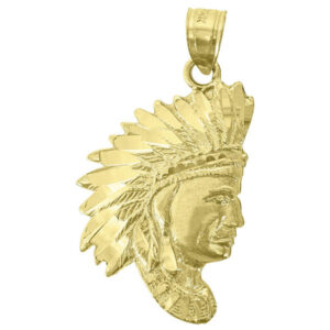 native american pendant 14k gold