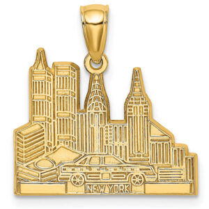 new york skyline skyscraper pendant 14k gold