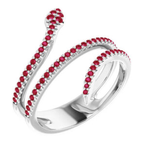 ruby snake ring 14k white gold