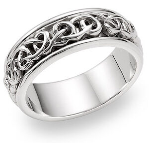 Bowen 18K White Gold Celtic Wedding Band