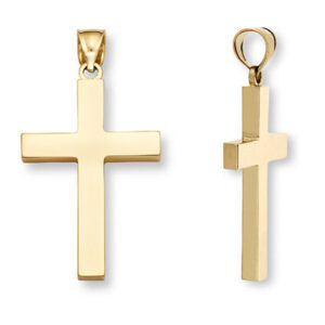 plain 14k gold women's cross pendant