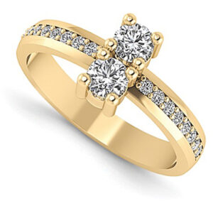 0.50 Carat Two Stone Diamond Ring in 14K Yellow Gold